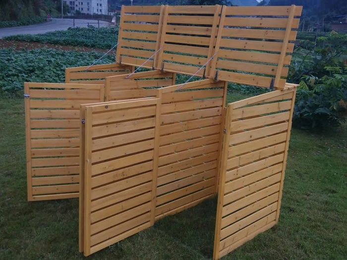 Wheelie Bin Storage  3 Bays - Natural