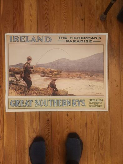 Art Posters X 3 LARGE. Great Southern Railways Poster. Robert Emmet Historical Poster And Impressionist Landscape Poster. Large Posters In Good Condition See Photos For Same. Ideal for framing.