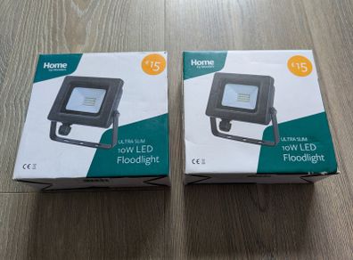 Ultra Slim 10W LED Floodlights (x2)