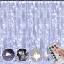 LED Curtain Lights, Window Curtain Fairy Twinkle Lights 3mx3m 300leds USB Operated 8 Modes Icicle LED String Lights with Remote & Timer for Indoor Xmas Party Home Garden Decoration (MULTIPLE COLOURS) Image 3