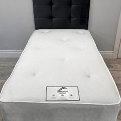 New 3ft Single Divan Beds. Stylist Headboard Options. Optional Drawers Storage And Tufted Memory Foam Mattresses Instock