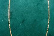 9ct gold rectangular box link chain - 23'' 5.8g