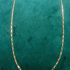 9ct gold rectangular box link chain - 23'' 5.8g
