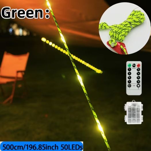 1pc Windproof Camping Warning Pull Cord Light, Battery Box Type,