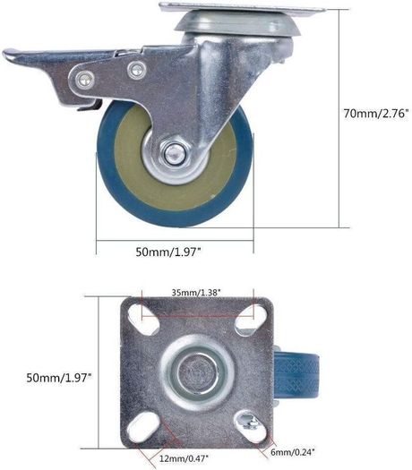 200KG Heavy Duty Castor Wheels for Trolleys & Furniture