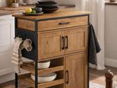 Kitchen Trolley with Worktop on Wheels