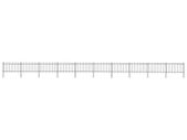 Garden Fence with Hoop Top Steel 17x1 m Black