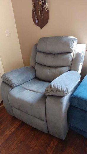 Single Chair Fabric Recliner Sofa - grey