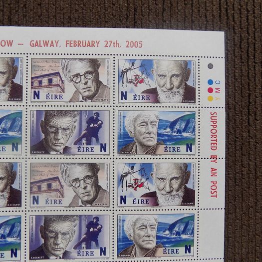 Ireland 2004 Noble Prize Winners.Sheet of 16 x N Stamps.Overprinted IPTA Collectors Roadshow-Galway.