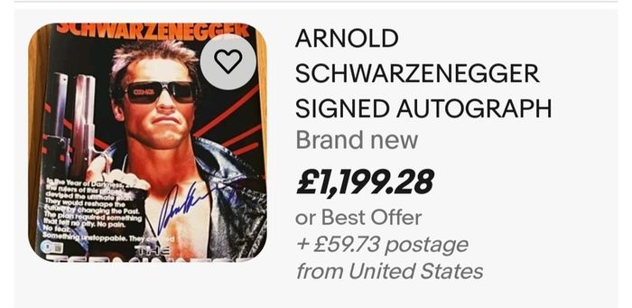 Arnold Schwarzenegger Signed Book and display