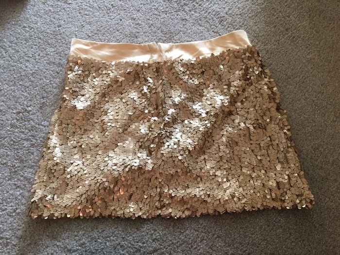 New Golden Sequin Mini Skirt Size 10