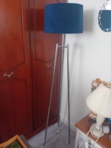 Meadows and Byrne Navy Tripod lamp and  2 cushions