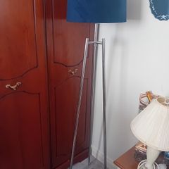 Meadows and Byrne Navy Tripod lamp and  2 cushions