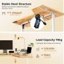 L-Shaped Electric Standing Desk, 160cm Height Adjustable Sit-Stand Desk for Home Office, Ergonomic Computer Desk with Spliced Board, Light Brown Image 5