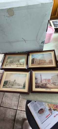 Set of  4 small framed pictuer of  Dublin different scenes.