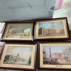 Set of  4 small framed pictuer of  Dublin different scenes.