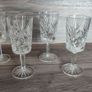 Set Of 4 Crystal Goblets 4 Glasses Wine Port Vintage Image 3