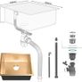 Stainless Steel Kitchen Sink, 50 x 43cm, Undermount Kitchen Sink Drop in, Topmount Single Bowl Outdoor Campervan Sink with Drainer Fittings Image 5