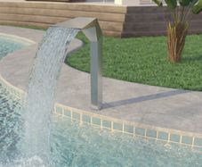 Pool Fountain Stainless Steel 50x30x90 cm Silver