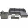 6 Piece Garden Lounge Set with Cushions Poly Rattan Grey Image 5