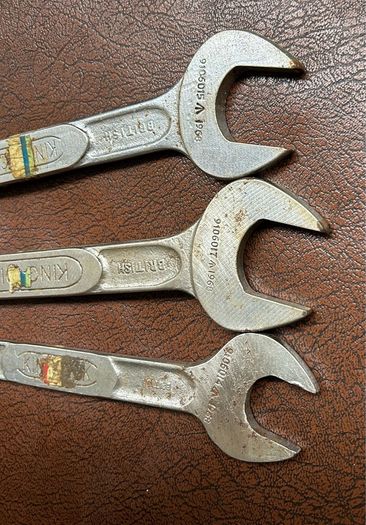 Set of 3 vintage King Dick spanners Military Marked