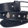 Unisex Black Skull Studded Leather Belt Punk Gothic Rock Leather Belt with Metal Skull & Rivets for Men Women Image 2