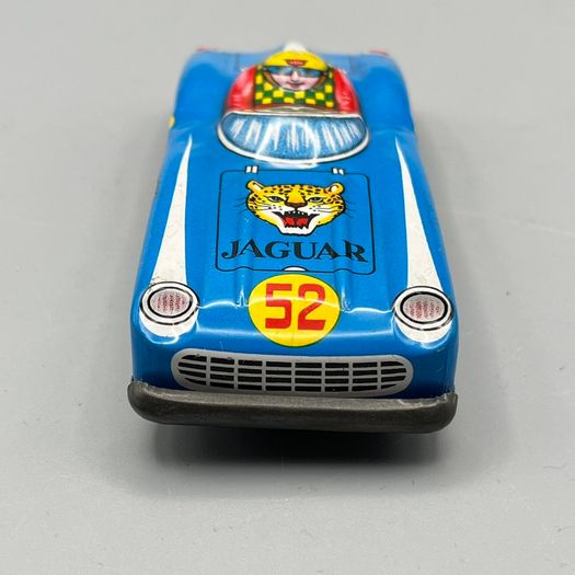 Vintage Tin Toy Racing Car Jaguar 52 - Made in Japan - Litho - friction drive
