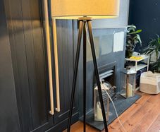 Mabia Tripod Floor Lamp. Grey/Black. Excellent Condition. Bulb Included