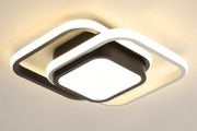 NEW SALE | Modern Ceiling Light LED Elegant Squares LED Ceiling lamp Nordic Fashion White Black Ceiling Lights Fixture for Aisle Stairs Hallway Porch Kitchen Bedroom Living Room - Warm White Light 21W