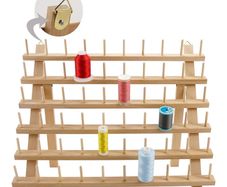 Brand New New brothread 60 Spools Wooden Thread Holder/Yarn Holder/Thread Spool with hook.