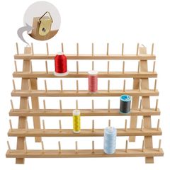 Brand New New brothread 60 Spools Wooden Thread Holder/Yarn Holder/Thread Spool with hook.