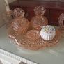 Vintage Pink Glass Dressing Table Set | Art Deco Style Image 3