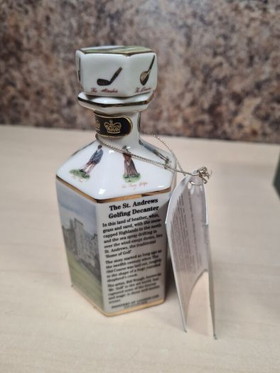 Pointers London Edinburgh Whisky Decanter And Cups Set St Andrews Golf Golfing Vintage