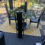 Black Glass and chrome dining table and chairs Image 10
