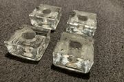 4 x small glass candle holder set