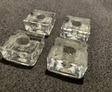4 x small glass candle holder set