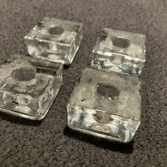 4 x small glass candle holder set