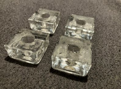 4 x small glass candle holder set