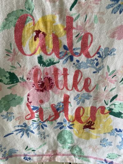 Cute little sister floral tshirt 3-6 months