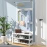 BRAND NEW Coat Rack Shoes Rack Clothes Hanger Bedroom Living Room Furniture Floor Standing Wardrobe Clothes Metal Iron Hanging Shelf BLACK Image 4