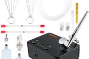 Airbrush Kit, Portable Airbrush Set with Compressor, Airbrushing System Kit with Multi-purpose Dual-action Gravity Feed Airbrushes, Art Nail Cookie Tattoo Makeup Cake Decorating Spray Model Craf
