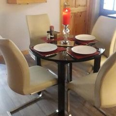 Kitchen Table with Tempered Glass