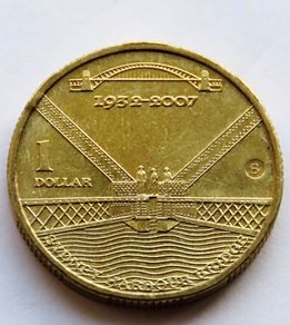 Australia Dollar Rare Sydney Harbour Bridge "B" Counterstamp 2007 UNC collector commemorative