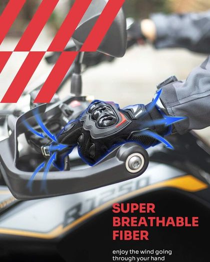 Motorcycle Gloves Men Women, Summer Motorbike Gloves Mens, Touch Screen Breathable Motorbike Gloves for Motocross Racing BMX MTB Cycling