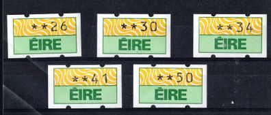 1990 Ireland Definitive from vending Machines Klussendorf Limerick 26p, 30p, 34p , 41p & 50p  Mint Never Hinged  (MNH)