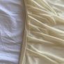 Cream Sheer Neck Ruched Bodycon Dress Image 2