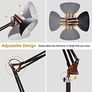 Modern Grey-Black Gold Reading Floor Lamp, Adjustable LED Standing Floor lamp, E27 Bulb Base, LED Floor Light for Bedroom, Living Room, Library,Office (FREE POSTAGE) Image 5