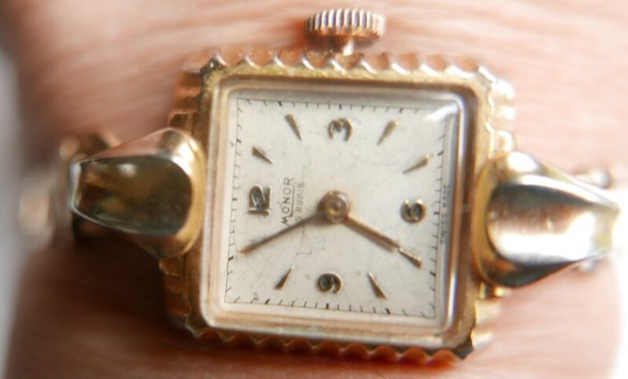Vintage 1930s MONOR Rolled Gold Watch - Working Vintage Ladies Manual Wind Up Wrist Watch Swiss Made