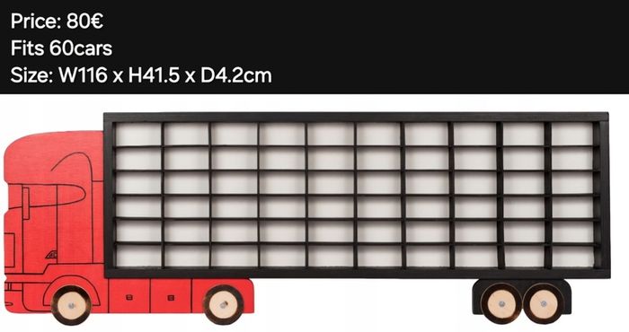 Cabinet Display Shelf Truck Kids Storage Collectibles