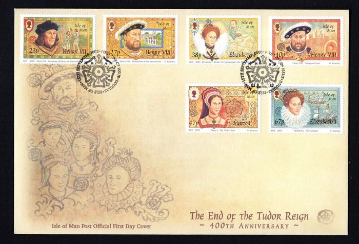 2003 Isle of Man 400th Anniversary of End of Tudor Reign Commemorative Stamps First Day Cover (FDC)